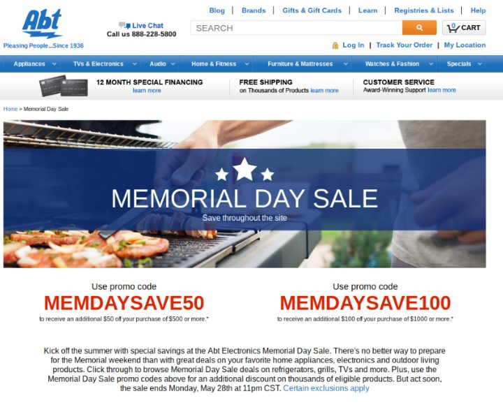 Abt Memorial Day sale