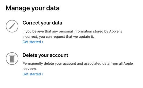Apple Manage Your Data