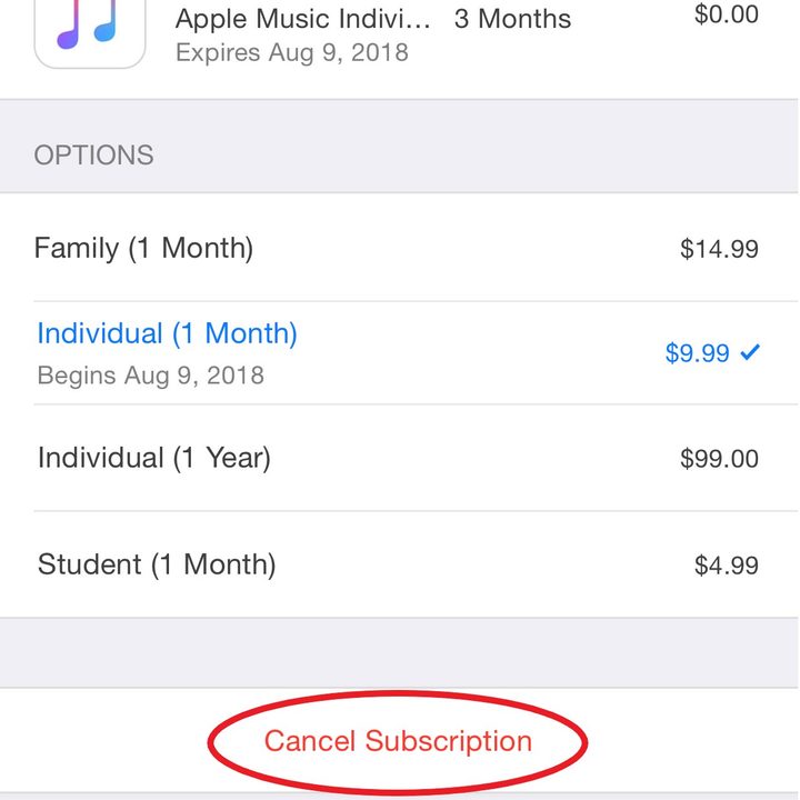 how to cancel apple music