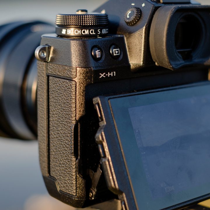 Fujifilm X-H1 review | Showing off articulating screen and dial