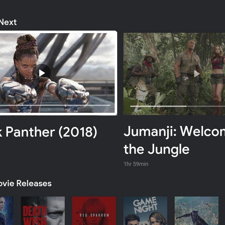 Google Play home screen showing featured 4K content.