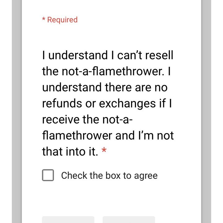 not a flamethrower terms and conditions naft6
