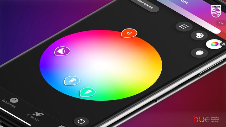 Philips Hue smart home lighting color picker