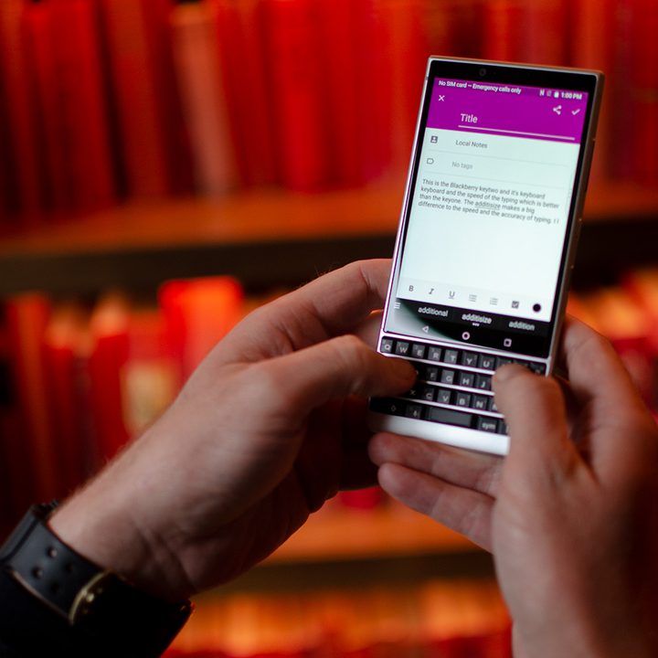 blackberry key2 typing email