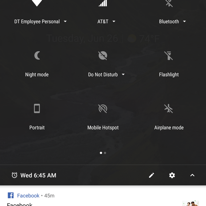blackberry key2 screens quick settings