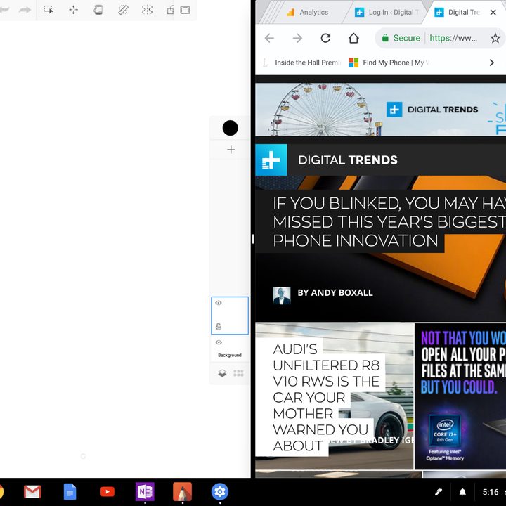 chrome os tablet experience split mode