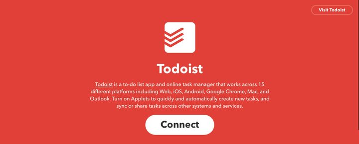 IFTTT Todoist Sign Up
