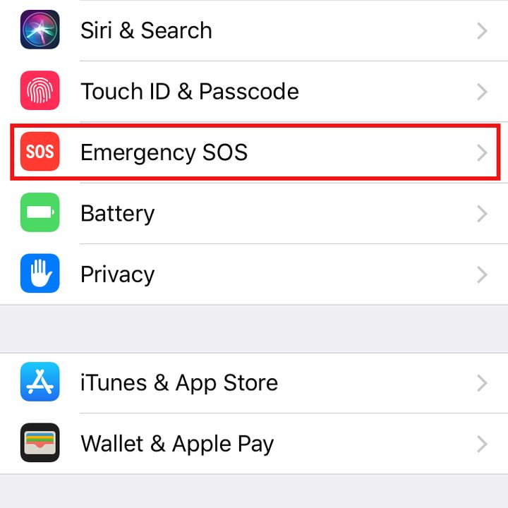 iPhone Emergency SOS