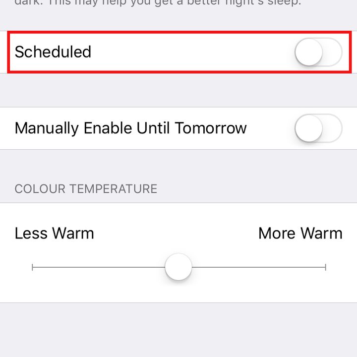 iPhone Night Shift