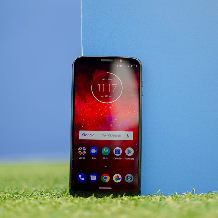 moto z3 play front against blue