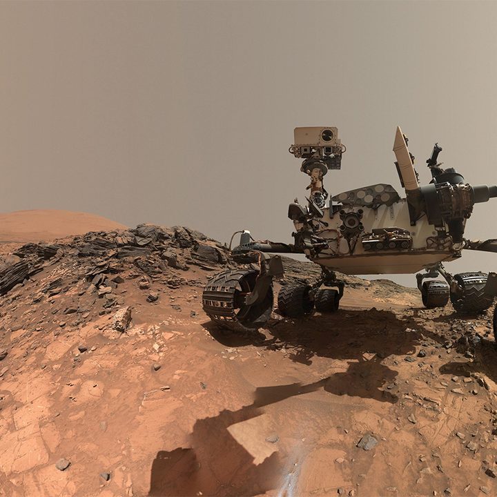 Mars Rover at Buckskin rock on lower Mount Sharp