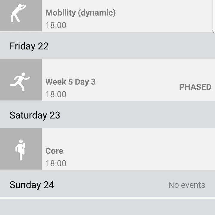 A week in the Polar app.