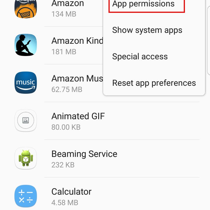 Galaxy S7 app permissions