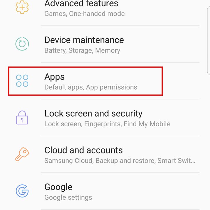 Galaxy S7 default apps