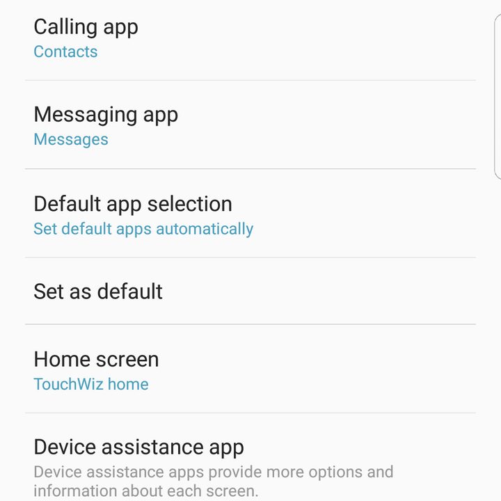 Galaxy S7 default apps