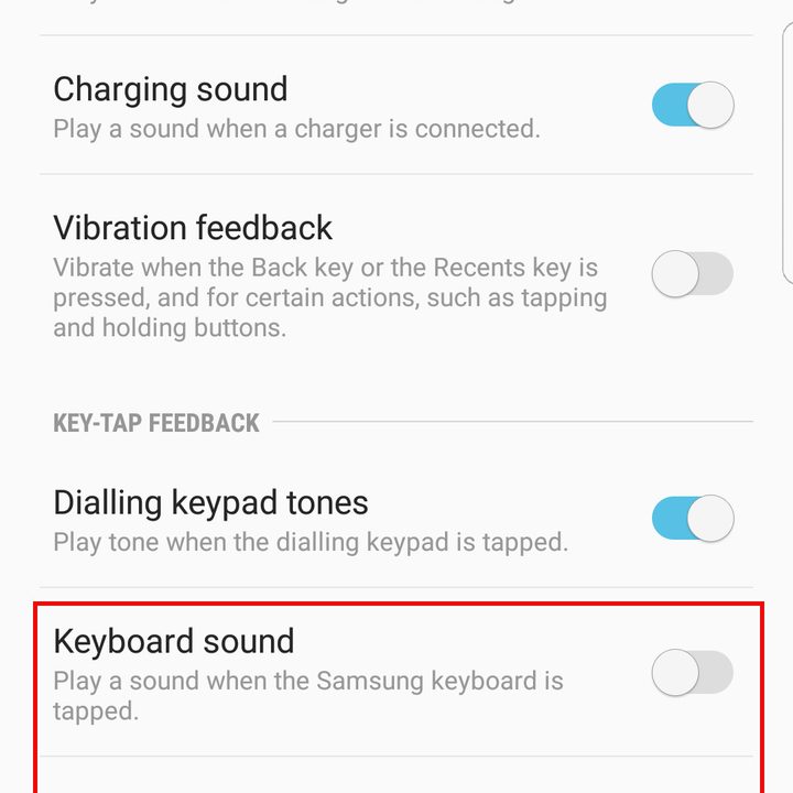 S7 keyboard sounds