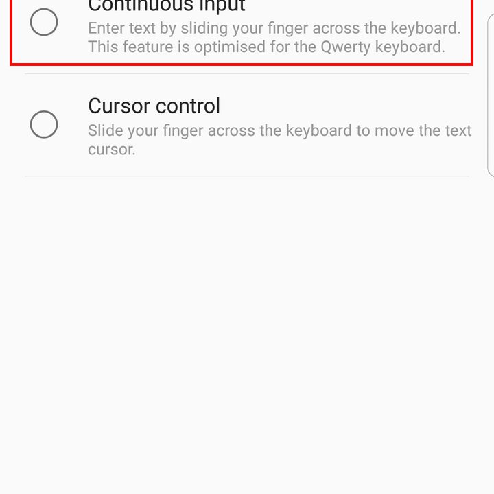 Galaxy S7 swipe type