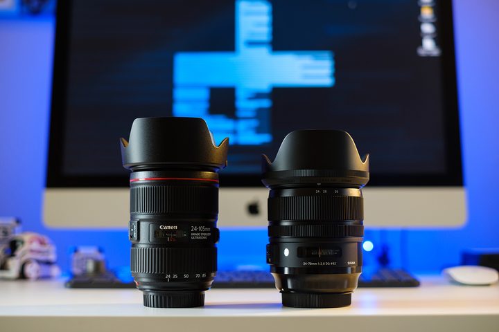 Sigma 24-70mm F2.8 Art review on desk comparison