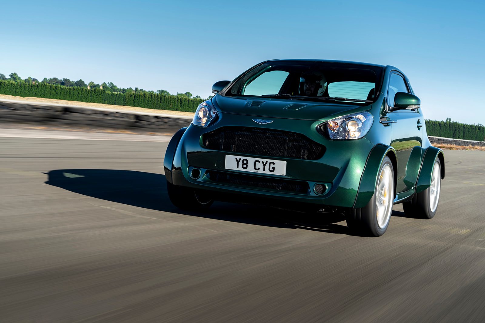 aston martin shoehorns the v8 vantage ss kit into a cygnet for goodwood 2018
