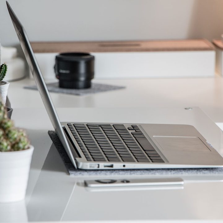macbook air on desk