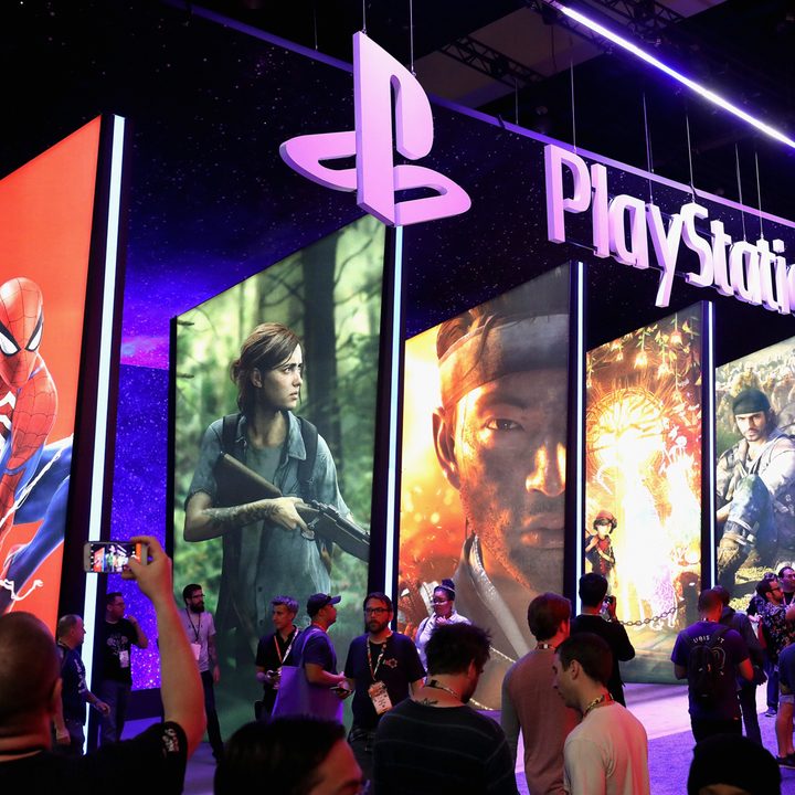Playstation character wall at E3 2018