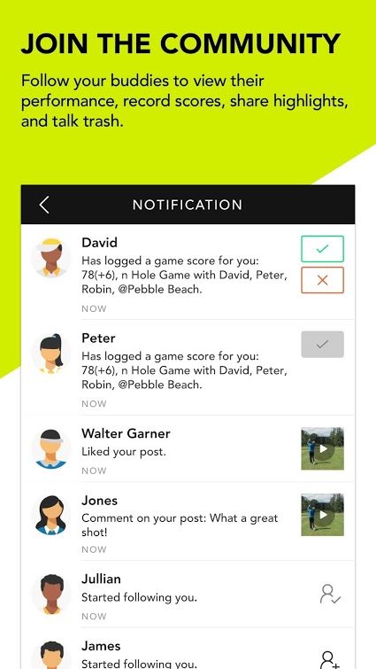 Golf GPS 18Birdies Scorecard app.
