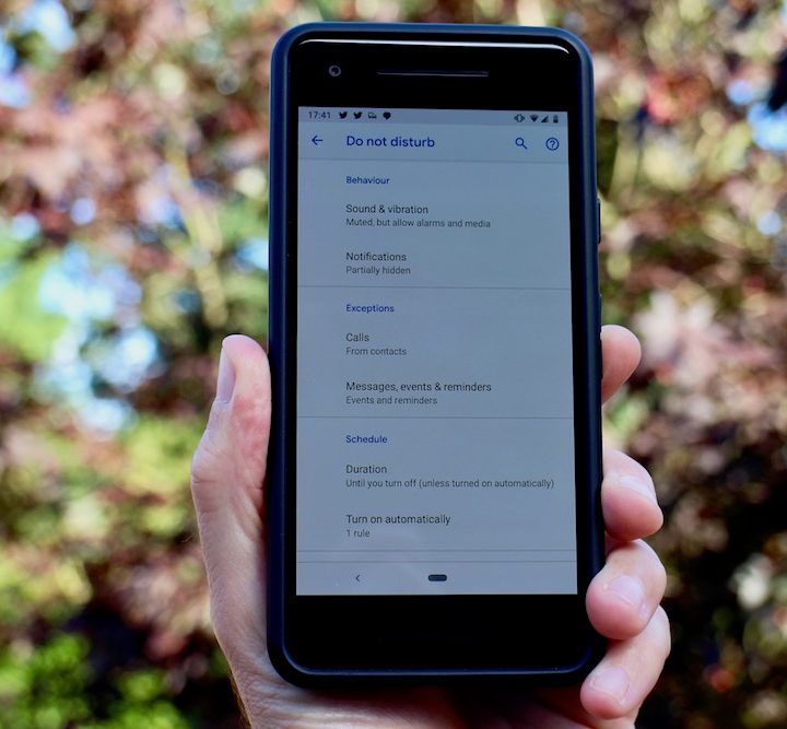 Do Not Disturb settings on a smartphone.