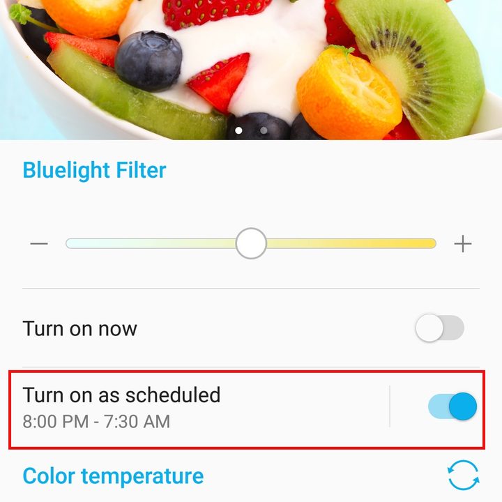 How to schedule blue light filter
