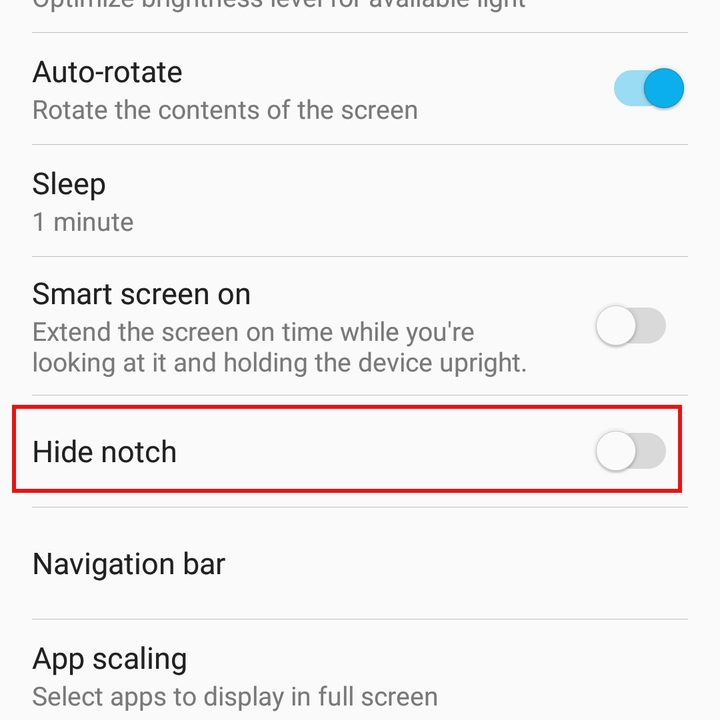 How to hide the notch