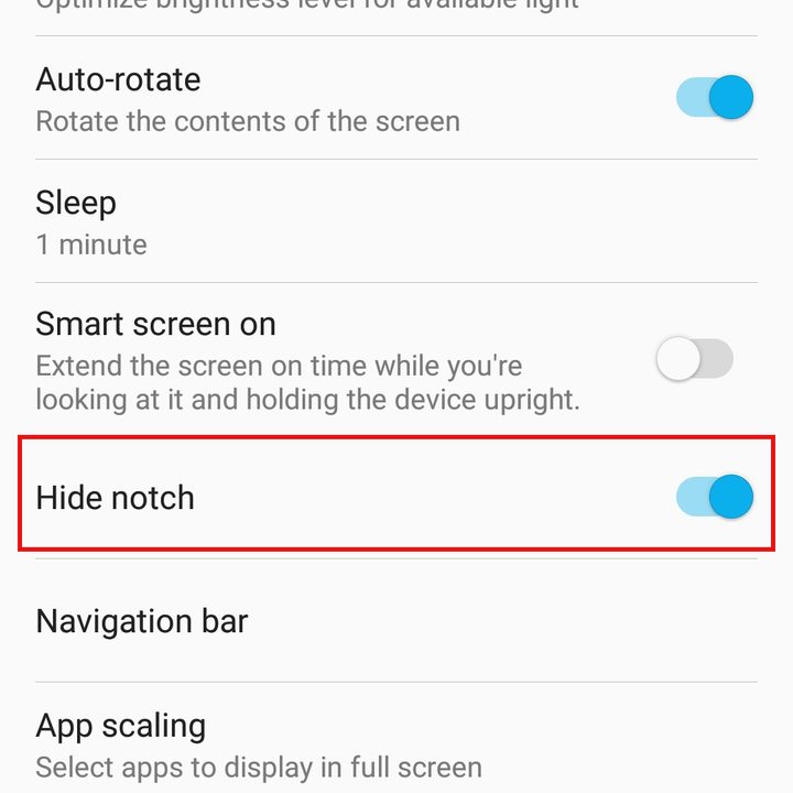 How to hide the notch