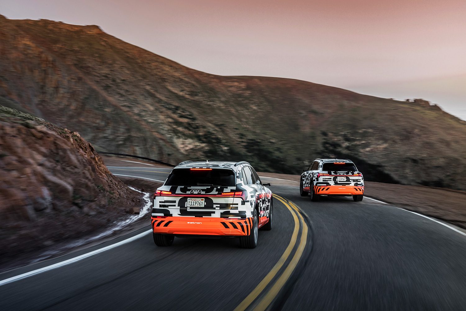 Audi E-Tron Electric SUV two cars back
