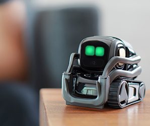 Vector Robot by Anki on top of table.