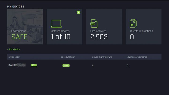 Cylance Antivirus Interface
