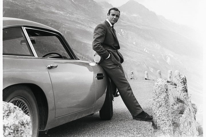Sean Connery as James Bond with Aston Martin DB5