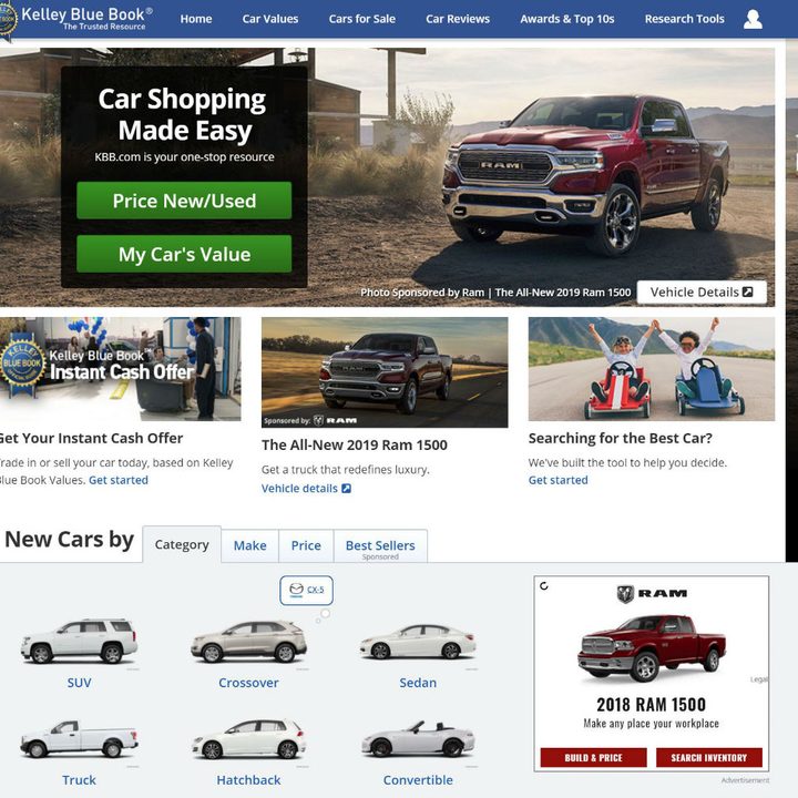 KBB homepage.