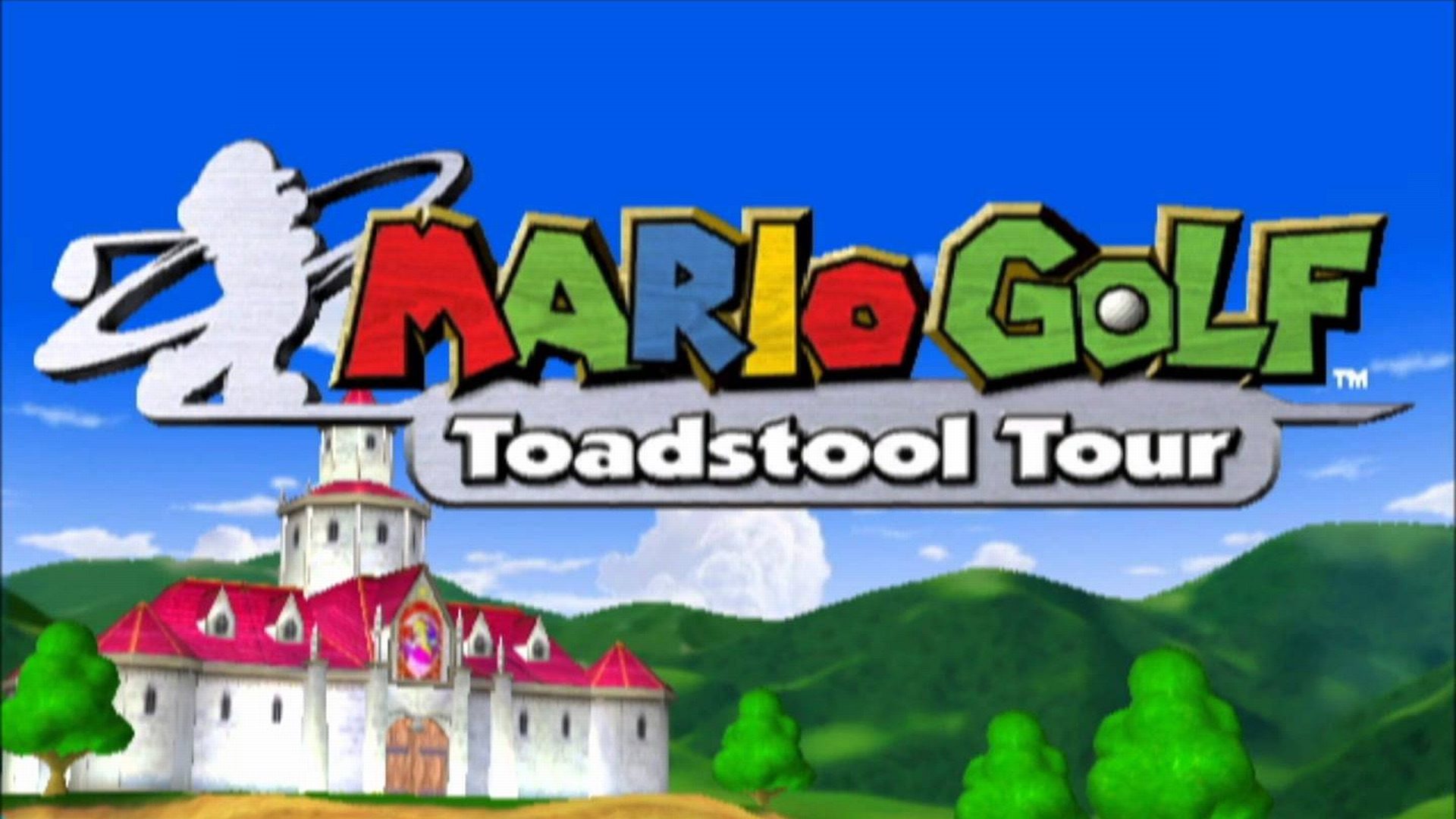 The logo for Mario Golf: Toadstool Tour appears on screen.