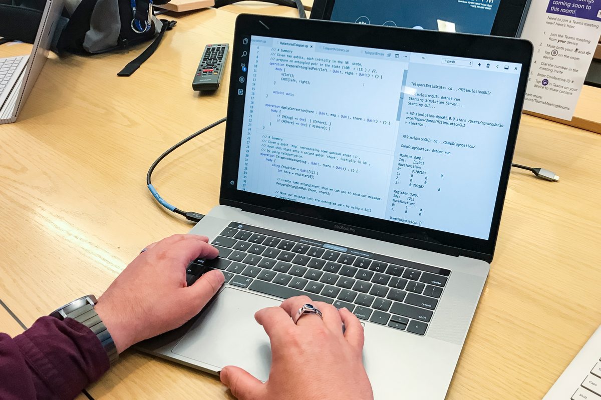 Microsoft Quantum Q#, coding on a computer