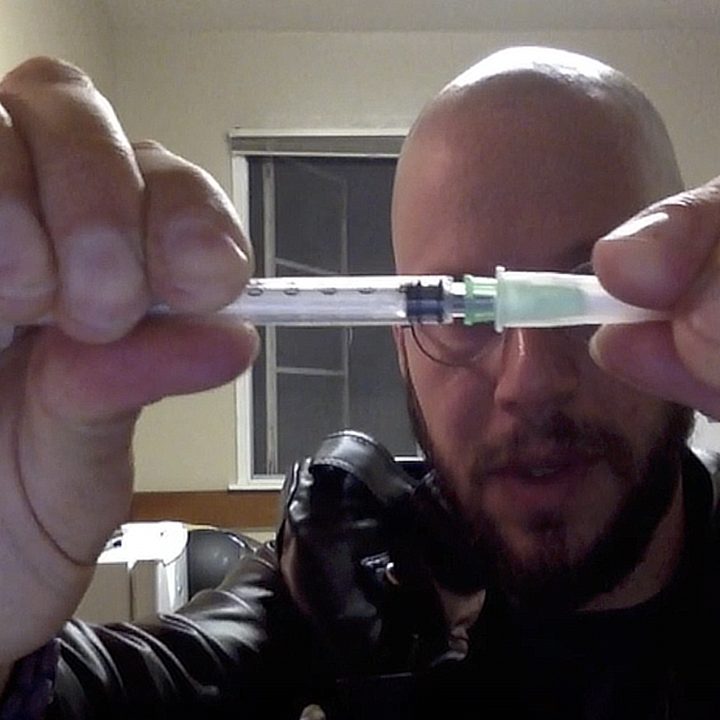 Dr. Mixael Laufer demonstrating an EpiPencil