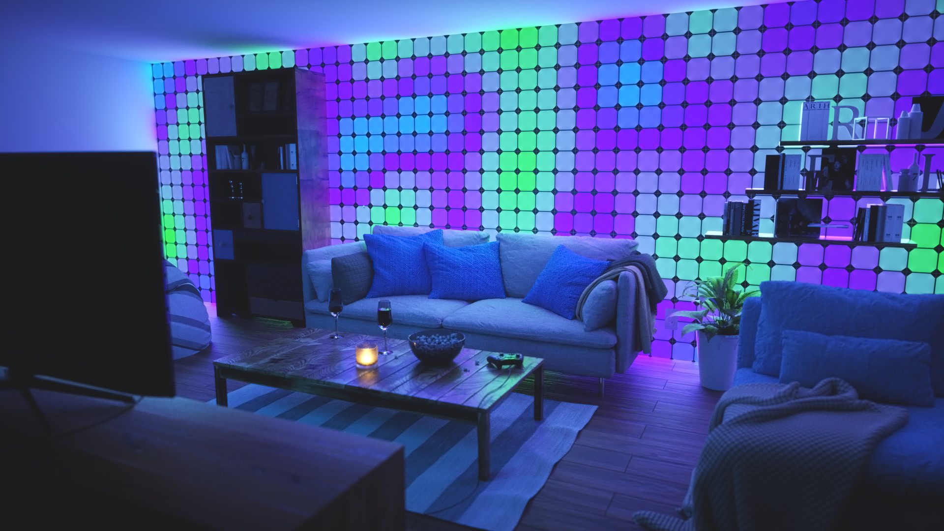 The modular Nanoleaf Canvas will light up your entire wall
