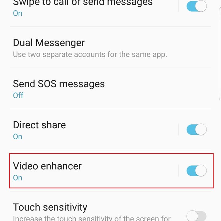 samsung galaxy note 9 settings video enhancer