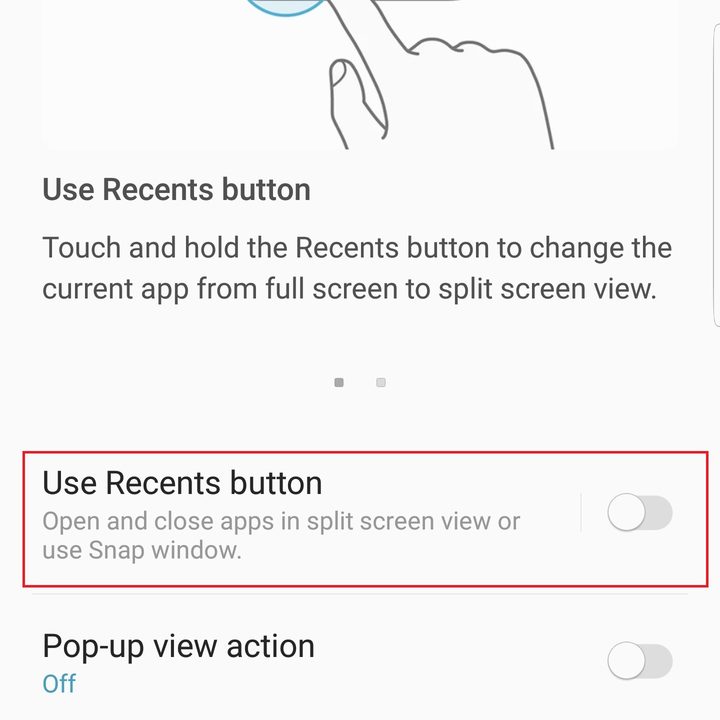 samsung galaxy note 9 settings recents button