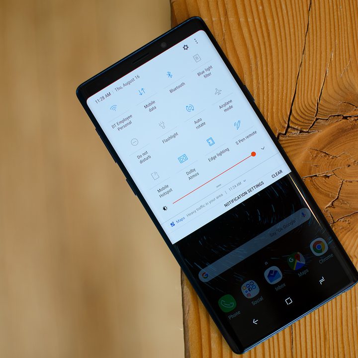 note 9 notification shade