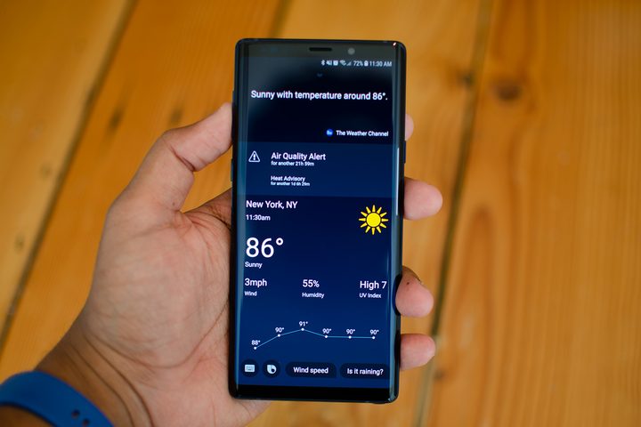note 9 weather