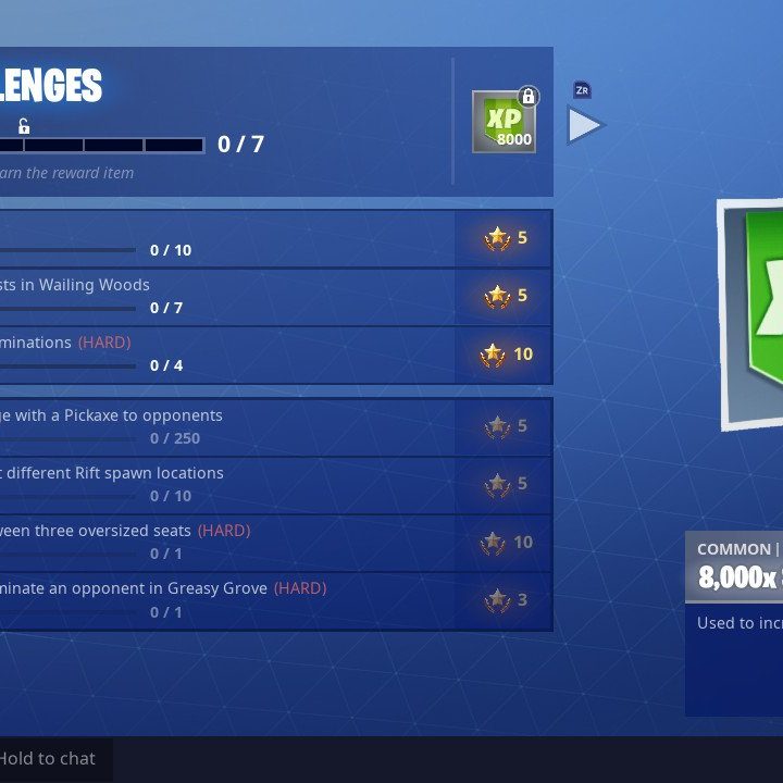 Fortnite search between three oversized seats week 8 challenge battle star
