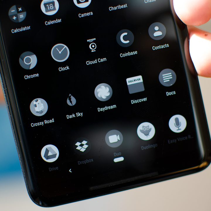 android 9 pie apps black and white