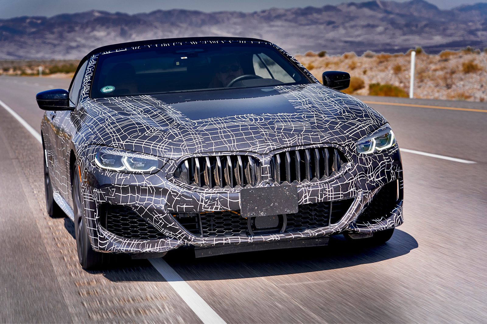 bmws tests its latest 8 series convertibles prototype in death valley bmw convertible testing