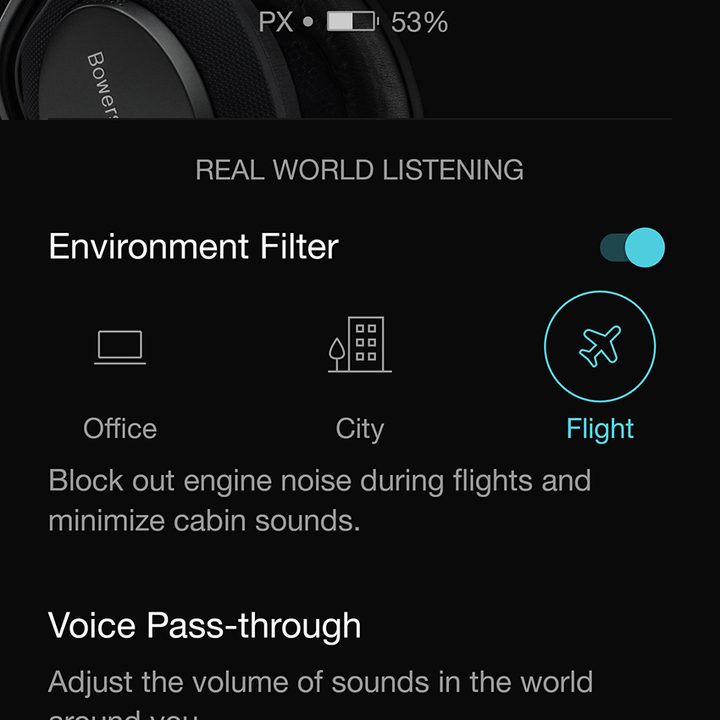 bowers and wilkins px headphones review screen 4
