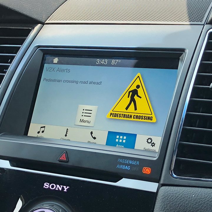 ford denver v2x pedestrian detected