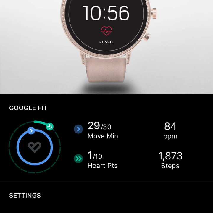 fossil q venture hr review screen home