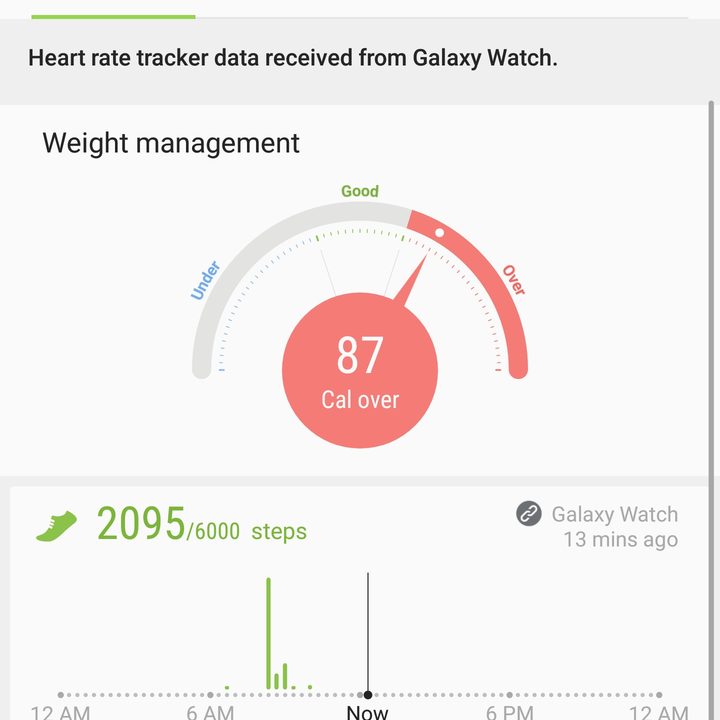 galaxy watch app screen health